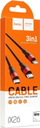 Kabllo karikimi Hoco X26 Xpress, 3 në 1 Lightning MicroUSB Type C, 1m, 2A, i zi