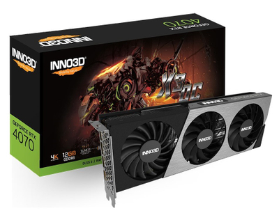 Kartelë grafike Inno3D GeForce RTX 4070 X3 OC, 12GB GDDR6, 192 bit, e zezë