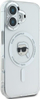 Kapak telefoni Karl Lagerfeld IML Karl Head Metal Frame MagSafe, për iPhone 16, transparent