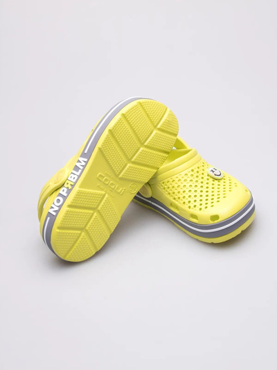 Sandale clogs për kalamoj Coqui Lindo Jr 6423 404 1348, material CoquiFlex antibakterial, taban që s’rrëshqet, të verdha