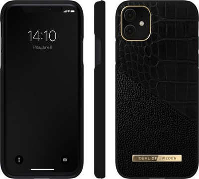 Mbulesë telefoni iDeal Of Sweden Nightfall Croco për iPhone XR 11, e zezë