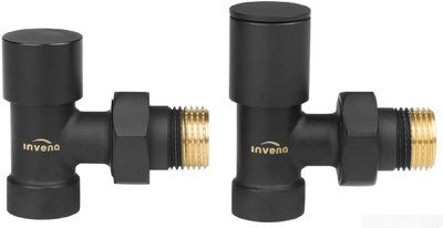 Set manual këndor për ngrohës, lidhje radiator 1/2" BSP, i zi