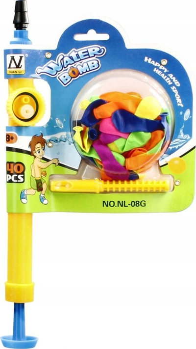 Сет водени балони MEGA CREATIVE Water Bomb 512621, пумпа за полнење, околу 40 балони, повеќебојни