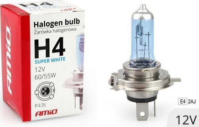 Llambë auto AMiO 01269 H4, halogjene 12V, 60/55W, e bardhë e ftohtë