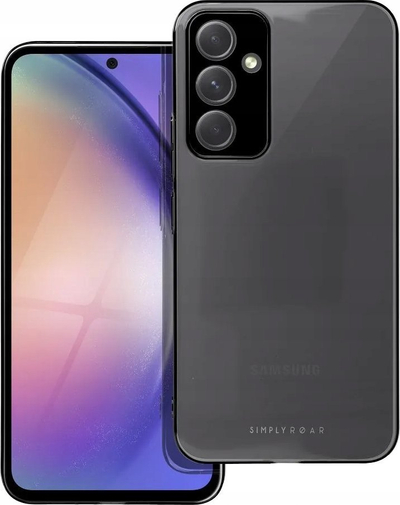 Kapak telefoni Roar Pure Simple Fit për Samsung Galaxy A54, transparent, i zi