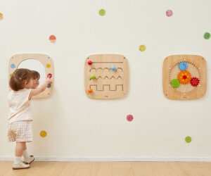 Lodër druri sensoriale VIGA Maze, tabelë manipulimi, 40 cm, shumëngjyrëshe
