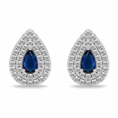 Set Varëse dhe vathë për femra Brilio Silver Tear Drop SET284WB, të argjendta/ të kaltra