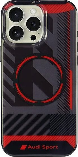 Маска за телефон Audi IML Sport Hardcase, MagSafe, за iPhone 16 Pro Max 6.9\", црна со црвено