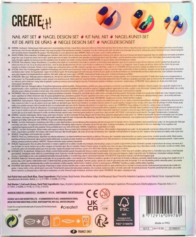 Set markera dhe llak për thonj CREATE IT! Canenco, për goca, shumëngjyrësh