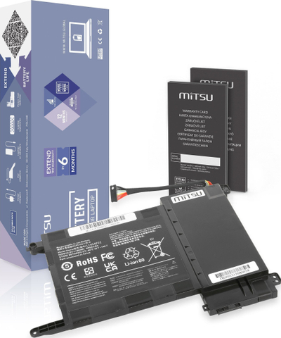 Bateri laptopi Mitsu L14S4P22 për Lenovo IdeaPad Y700, 4050 mAh 60 Wh, 14.8V, e zezë