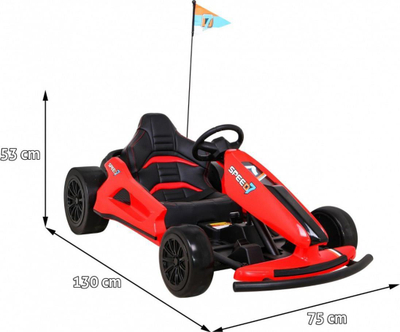 Go kart elektrik për kalamaj Speed 7 Drift King, 24V, 60 kg, i kuq