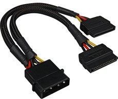 Kabllo Sharkoon Molex - SATA x2 (4044951018895), e zezë 