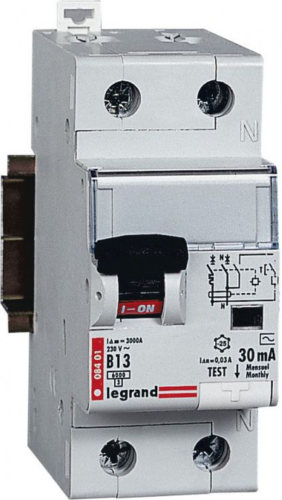 Ndërprerës RCBO Legrand P312 B16 DX, 16A, 10mA, i bardhë