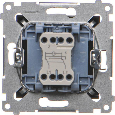 Ndërprerës crossover me LED Kontakt-Simon Simon 54, modul, 10AX 250V, i zi mat