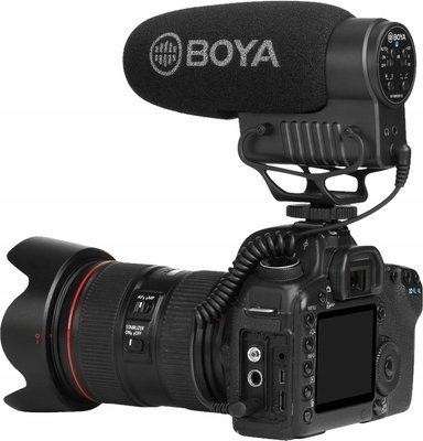 Mikrofon shotgun Boya BY-BM2040, super cardioid, për kamera dhe telefon, i zi