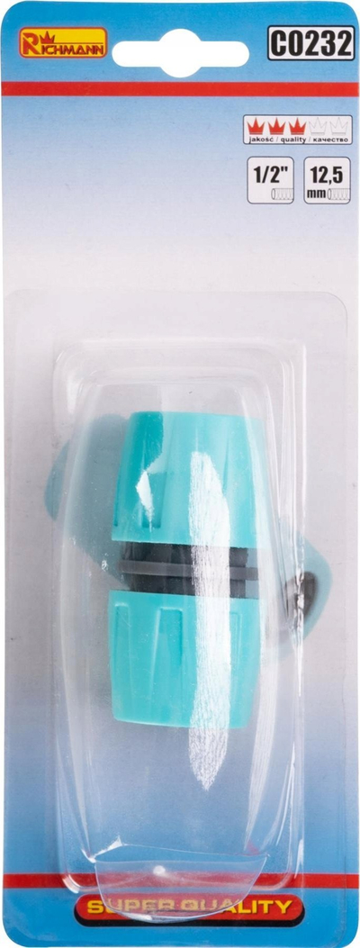 Lidhës riparues për zorren e kopshtit Richmann CO232, 1/2", plastikë, ngjyrë turquoise