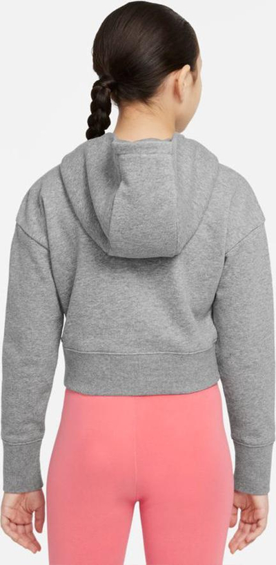 Bluza me kapuç Nike Sportswear Club Jr DC7210, për goca, gri e hapur
