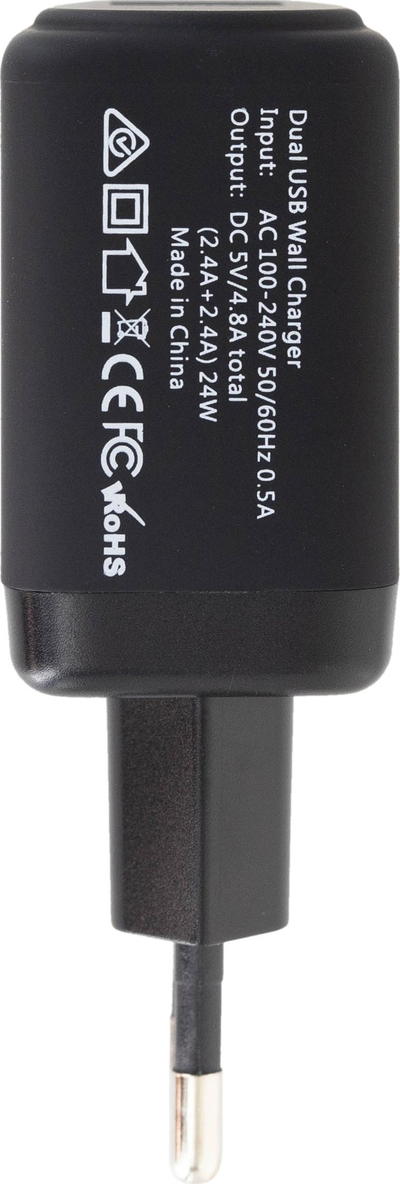 Karikues muri Opp Dual USB, 24W 4.8A, 2 porta USB, i zi