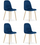 Set karrigesh Oskar Padva, 4 copë, kadife, këmbë lisi, blu navy