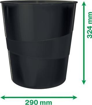 Kosh letre LEITZ Recycle, 15L, plastikë e ricikluar, i zi