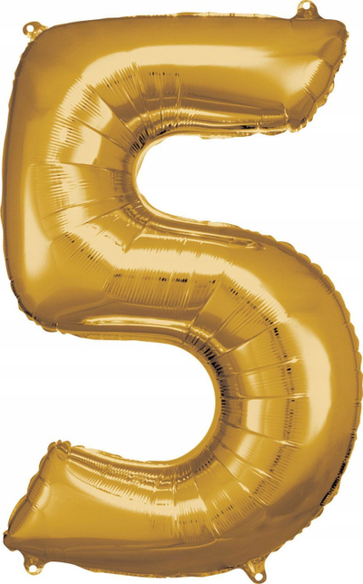 Балон фолија Amscan Super Shape, број 5, 58 x 86 cm, златна боја