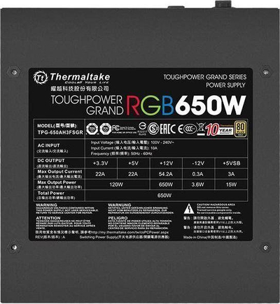 Burim energjie Thermaltake Toughpower Grand RGB PS-TPG-0650FPCGEU-S ATX, 650W