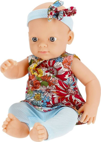 Kukull beb Mega Creative JQBaby, 32 cm, me rroba plot ngjyra