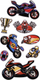 Автоналепници Sticker Boo Motorcycles, сет со мотоцикли, 180x70 mm, шарен