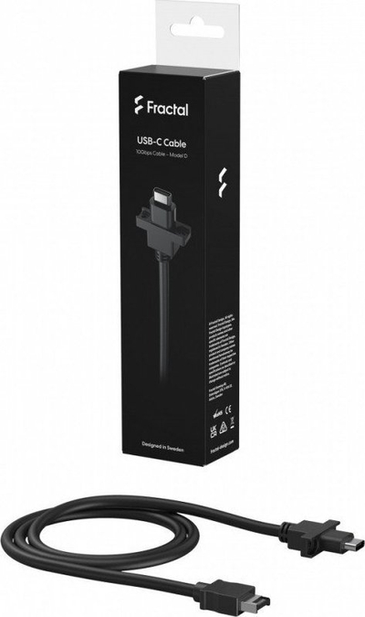 USB кабел Fractal Design FD-a-USBC-001, USB-C 10Gbps, 0.67m, црна