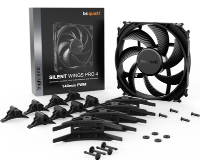 Ventilator për kasë Be Quiet Silent Wings Pro 4, 140mm, PWM, i zi
