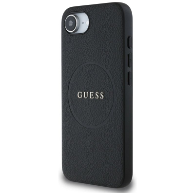 Калф телефон Guess PU Grained Classic Logo за iPhone 16e 6.1", MagSafe, црн