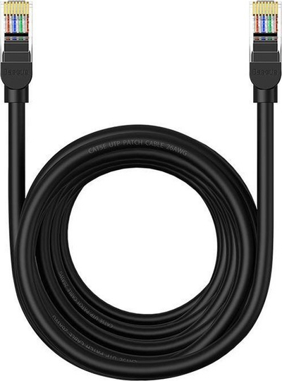 Kabllo rrjeti Baseus Ethernet CAT5, 8m, 1000Mbps, e zezë