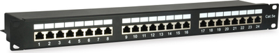 Patch panel Equip 24 porta, Cat.5e, i blinduar, i zi