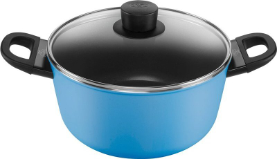 Kaserolë Ballarini Caprera, 24 cm, kapak xhami, blu