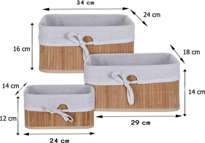 Shporta për rregullim Storagesolutions, bambu natyrale, set, ngjyrë kafe