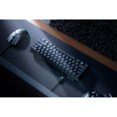 Tastierë gaming Razer Huntsman Mini, 60%, me switch optik clicky, Chroma RGB, layout gjerman, e zezë