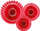Set dekorativ PartyDeco Tissue Fan, 3 rozeta letre, 20-30cm, të kuqe