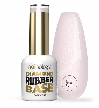 Bazë thonjsh Nailsology Diamond Rubber Base DB08 Pearly Bride, 8ml, xhel hibrid, rozë perla