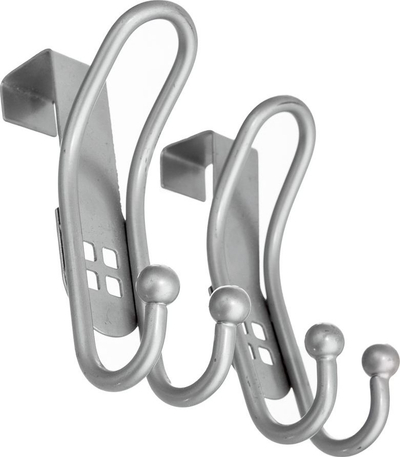 Varëse dyshe për derë dhe dollap, çelik inox, set 2 copë, argjendtë