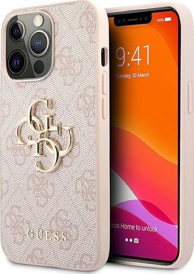 Kapak telefoni GUESS Golden Logo, për iPhone 13 Pro, rozë