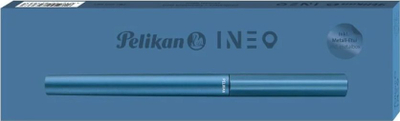 Stilograf Pelikan INEO Elements Ocean Blue P6, majë M, në kuti metalike, blu