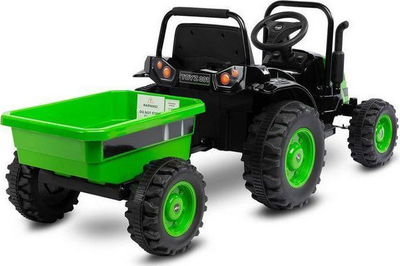 Traktor elektrik për fëmijë Toyz Hector, me rimorkio, LED, jeshil