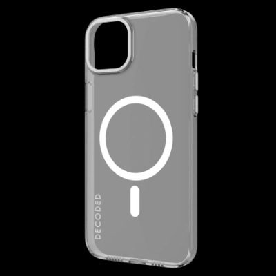 Kapak telefoni Decoded iPhone 15 Plus, plastikë e ricikluar, MagSafe, transparent