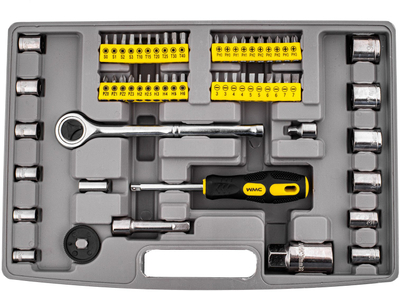 Set veglash WMC 30135, 135 pjesë, krom vanadium, i zi e verdhë