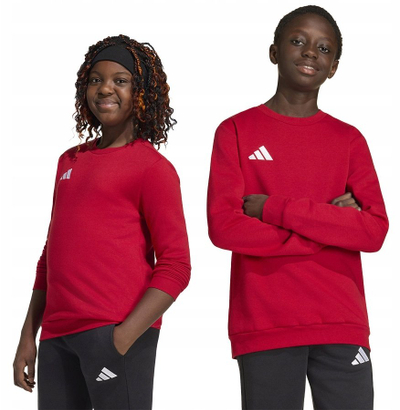 Bluza për fëmijë Adidas Entrada 26, pambuk poliester, sport, e kuqe