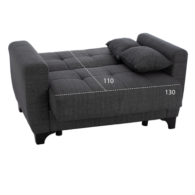 Divan-krevat HM3243.03, 2 vende, shpinë e lartë, 160x84x88 cm, gri i errët