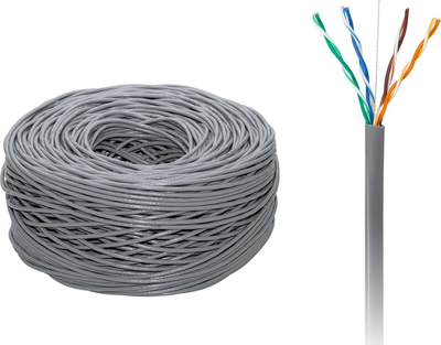 Kabllo rrjeti CABLETECH UTP Cat5e, bakri, 305m, gri