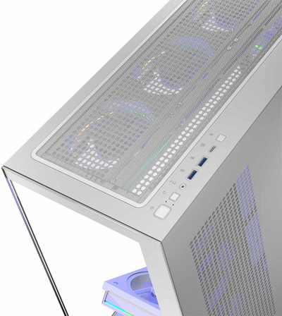 Kuti kompjuteri Modecom Stellar 8F ARGB 20, ATX, me 8 ventillatorë ARGB, e bardhë