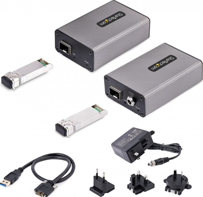 Zgjerues USB 3.0 StarTech.com, 2 porta, deri 350m mbi fibër optike OM3, LC në LC