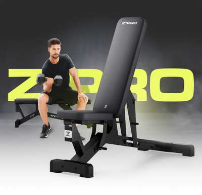 Set fitnesi Zipro Pumpiron Gumy Mini Band, stol i rregullueshëm, 5 goma rezistence, i zi